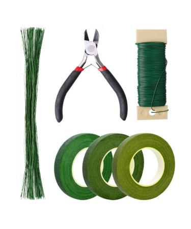 Pengxiaomei Floral Arrangement Kit  Floral Tape and Floral Wire with Cutter Green Floral Tape 22 Guage Floral Stem Wire 26 Gauge Green Floral Wire for Bouquet Stem Wrap Florist  Wreath Making Supplies Green A - Buy Online on GoSupps.com