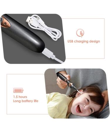 Electric Ear Wax Remover Vacuum Cleaner with LED Light - USB Rechargeable & Safe Ear Cleaning Tool for Adults and Kids (Black) - Buy Online on GoSupps.com