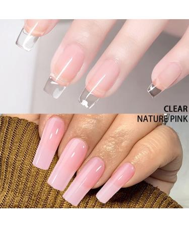 Lofuanna Poly Gel Nail Kit - Starter Kit with 15ML Clear & Natural Pink Builder Gel, Slip Solution - All-in-One Nail Art Design for Beginners - Buy Online on GoSupps.com
