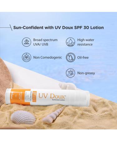 Brinton UvDoux Sunscreen Lotion with SPF 30 in Oil Free Formula| Light Weight & Non Greasy Sunscreen|Protection against UVA/UVB Rays| For All Skin Types- 50 ML - Buy Online on GoSupps.com
