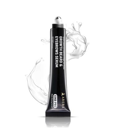 Abera Ginb Advanced Beard & Eyebrows Serum for Men - Acetyl Tetrapeptide-3 Biotin & Castor Oil for Stronger Thicker Fuller Beard Growth 0.67 fl OZ 1 Box