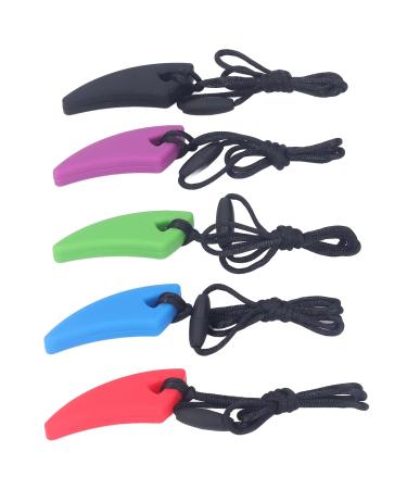 5 Pack Sensory Chew Necklaces - Silicone Teething Rings & Oral Motor Aids for Kids - Buy Online on GoSupps.com