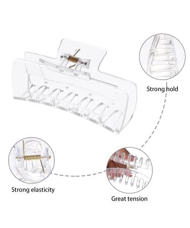 Lusofie 3Pcs Clear Claw Clip Set for Thick Hair - Strong Hold Banana Hair Clips for Women and Girls - Buy Online on GoSupps.com