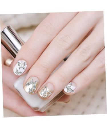140 Nail Pendants Nail Art Parts Butterfly Pendant Nail Accessories Manicure Pendant Three-Dimensional Rhinestones Pearl Decoration 3D Gemstone Made of Metal - Buy Online on GoSupps.com