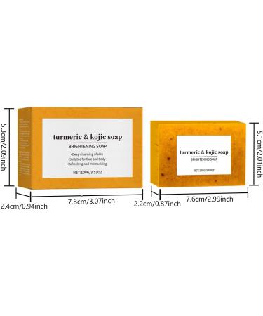 YOENBG Natural Turmeric Soap with Kojic Acid and Lemon Deep Cleansing Whitening and Moisturizing Face and Body Soap for Dark Spots Tightening Pores 3 - Buy Online on GoSupps.com