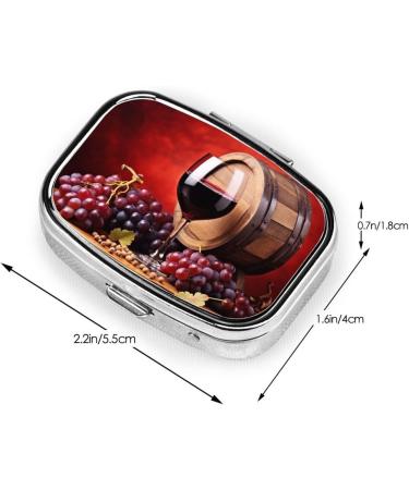 Shop Cute Fruit Grape Red Wine Pill Case - 2 Compartment Travel Pill Organizer for Pocket & Purse Gifts - Buy Online on GoSupps.com