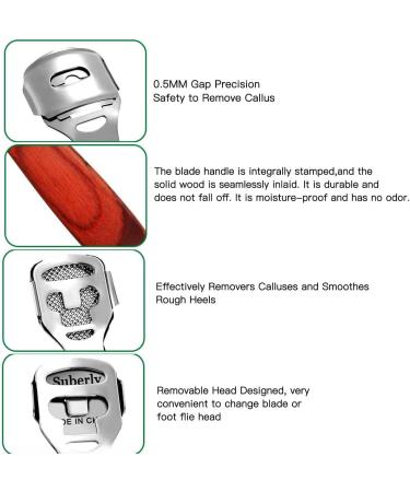 Foot File Pedicure Callus Shaver Foot File Care Hard Skin Remover Sets with Foot File Heads Replacement Slices Blades - Buy Online on GoSupps.com