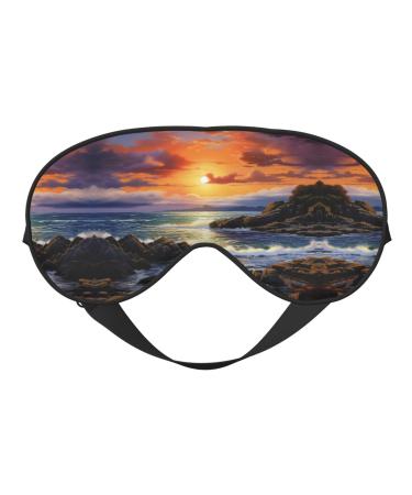 Ireland Sunset Seascape Print Ultra-Soft Light-Blocking Eye Mask for Optimal Comfort and Restful Sleep