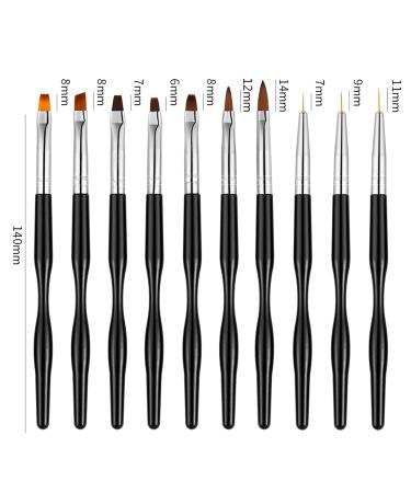 10 PCS Gel Nail Brush Set - Professional Acrylic Gel Brushes for Nail Art & UV Gel Applications | Essential Nail Accessories - Buy Online on GoSupps.com