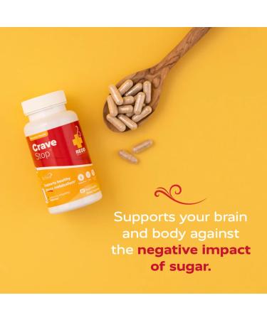 Redd Remedies Crave Stop | Supports Healthy Glucose Metabolism and Appetite | 30 Servings, 60 Vegan Capsules Standard Packaging - Buy Online on GoSupps.com