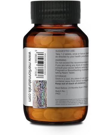 Merlion Naturals Neem Tablets 500mg x 120 - Azardirachta Indica Pure Herbal Supplement - Buy Online on GoSupps.com