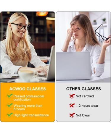 ACWOO Blue Light Filter Glasses 4-Set | Anti Blue Light Vintage PC Gaming Glasses for Men & Women - Transparent Leopard Blue Black - Buy Online on GoSupps.com