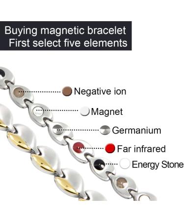 N+NITROLUBE Magnetic Lymph Detox Bracelet for Women - Therapy Energy Stainless Steel - Elegant Jewelry - Silver&Gold 7.87 - Buy Online on GoSupps.com