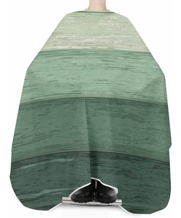 Buy Green Barber Cape - Stylish Hair Cutting Cape for All Ages Adjustable Elastic Neckline Retro Wood Stripe Design - 55x63 Inch - Buy Online on GoSupps.com