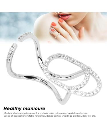 Fingernail Opening Rings Nail Decoration Finger Tip Rings Adjustable Fashionable Fingernail Jewelry Decorations Fingernail Protective Fingernail Opening Ring BandsRings(3048 Platinum) - Buy Online on GoSupps.com