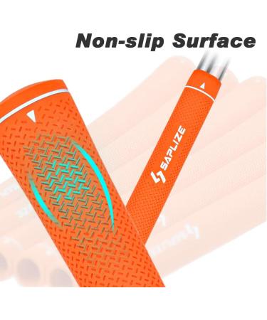 SAPLIZE CC02 Rubber Golf Grips Upgrade/Deluxe Kit - 6 Colors Available - Anti-Slip Orange Grips - Standard/Midsize - 13 Grips with Tape - Buy Online on GoSupps.com