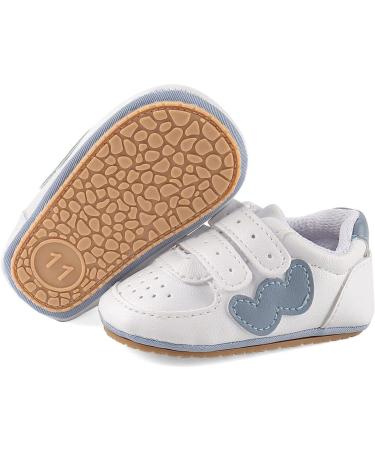 Cheerful Mario Baby First Walking Shoes | Soft PU Leather Pram Shoes | Anti-Slip Sole | 3-6 Months | Blue - Buy Online on GoSupps.com
