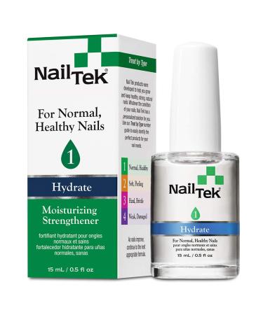 Nail Tek Hydrate 1, Moisturizing Strengthener for Strong, Healthy Nails, Nourish, Protect Nails from Chips, Splits, Peeling, and Breakage, 0.5 oz, 1-Pack 0.5 Fl Oz (Pack of 1) 1