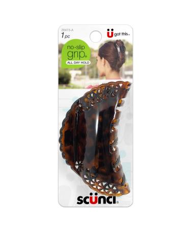 Scunci No-Slip Grip Lacey Claw Clip  Dark Brown/Black  Large (1 piece) - Buy Online on GoSupps.com