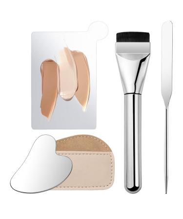 Makeup Mixing Tray Makeup Mixing Palette Set - Foundation Mixing Palette with Metal Spatula 4x Eyeshadow Nail Polish Pigment