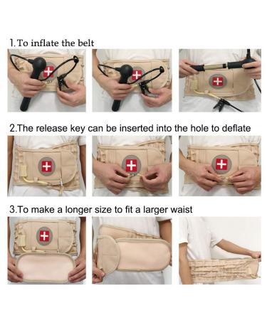 Decompression Back Belt | Spinal Air Traction for Lower Back Pain Relief | Adjustable 29-49 Inches | Beige - Buy Online on GoSupps.com