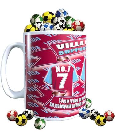 The Villa Football Shirt Mug Team-Aston Gift With Chocolate Footballs - Buy Online on GoSupps.com