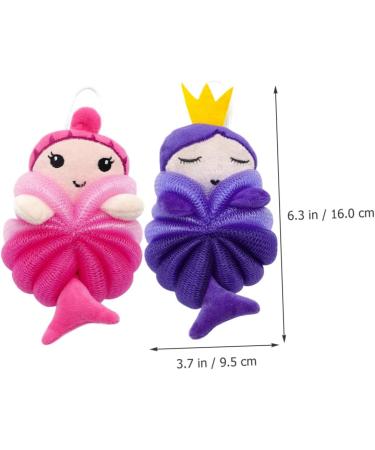 2pcs Cute Bath Ball Sponges - Cartoon Loofah for Shower | Princess Bath Loofahs & Bath Sponges - Ideal for Kids & Adults - Buy Online on GoSupps.com