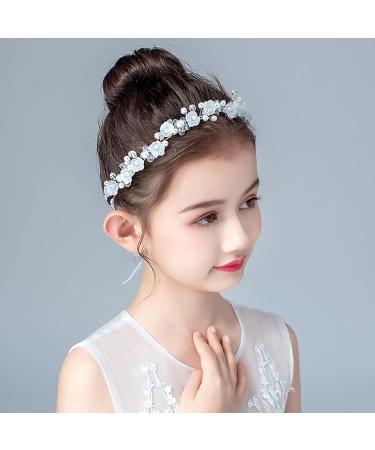 Rhinestone Bridal Headband 1Piece Wedding Headband Pearl Flower Leaf Headpieces for Wedding Engagement Valentine'S Day Gift for Bride Bridesmaid Girls (Silver) Style 1 - Buy Online on GoSupps.com