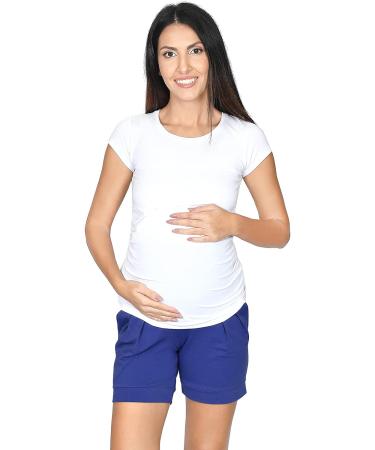 Mija Maternity Shorts Pants Trousers Over Bump Panel 1047 Blue - Size 16 - Buy Online on GoSupps.com