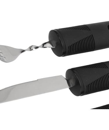 Adaptive Utensil for Arthritic Hands Durable Weighted Cutlery with Black Handle for Home Hospital - Buy Online on GoSupps.com