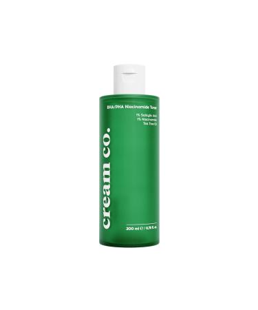 cream co. 200ml BHA/PHA Niacinamide Toner for Face Renewing Skin Toner for Cleanser Salicylic Acid Toner for Repair Cruelty-Free Toner for Oily Skin Minimizes Pores Facial Toner Vegan