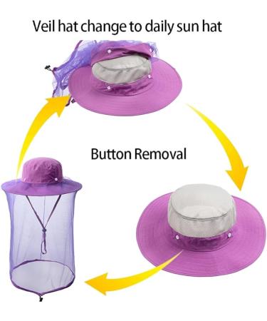 Summer Mesh Safari Sun Hat - Purple | Unisex Outdoor Sun Protection - Buy Online on GoSupps.com