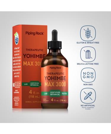 Piping Rock Yohimbe Bark Extract Liquid 4 Oz | Alcohol Free Non-GMO Gluten Free Supplement for Men & Women - Vegan Friendly - Buy Online on GoSupps.com
