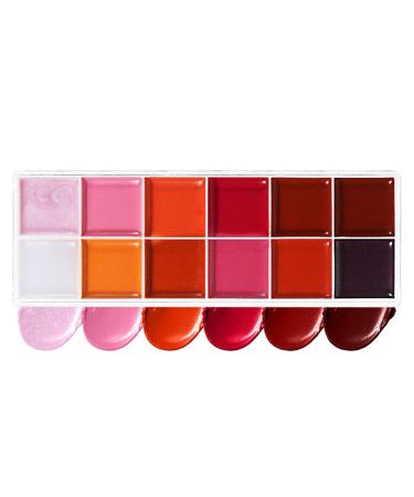Lip Gloss Palette - Eyeshadow Palettes Waterproof Moisturizing Kit Vibrant Pigmented Shades 12 Lip Gloss Colors for Women