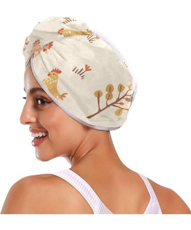Cute Domestic Chicken Hair Towel 2 Pack | Super Absorbent Quick Dry Hair Turbans for Women & Girls - Buy Online on GoSupps.com