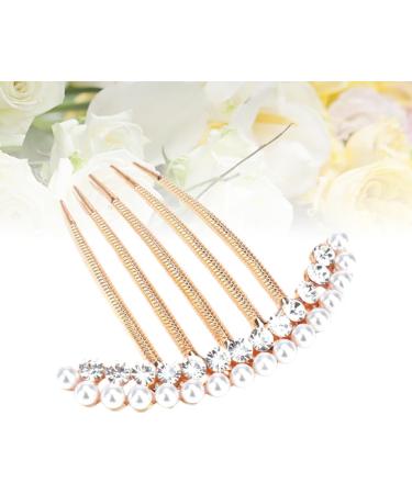 MAGICLULU Hair Insertion Comb Womens Hair Accessories Pearl Side Comb Rhinestone Hair Comb Bling Decor Hairpin Crystal Decor Gold Decor Headgear Bride European and American - Buy Online on GoSupps.com