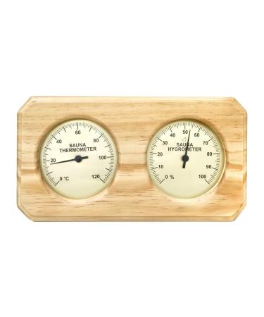 Fukamou sauna thermometer hygrometer sauna accessories made of wood sauna temperature meter and air humidity meter for precise measurement of the temperature humidity.