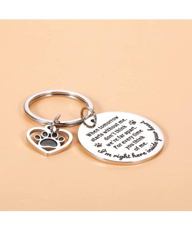 Pet Memorial Keychain - Dog Cat Remembrance Sympathy Gift in Silver - Buy Online on GoSupps.com