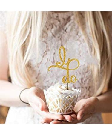 JeVenis Set of 44 Glitter Wedding Cupcake Toppers Diamond Ring Cupcake Toppers I Do Cupcake Topper for Wedding Engagement Bridal Shower Decorations - Buy Online on GoSupps.com