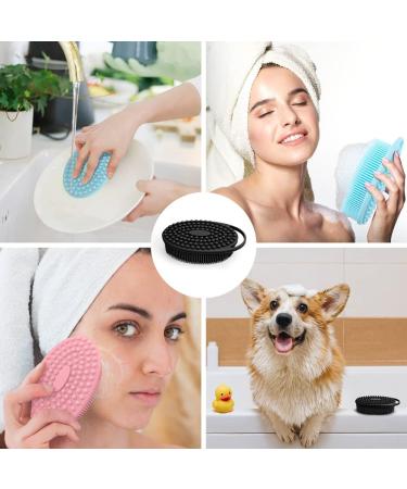 3 Pack Soft Silicone Body Scrubber for Gentle Exfoliation - Sensitive Skin Friendly | Rapid Foaming | Black+Blue+Pink - Buy Online on GoSupps.com