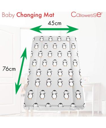 Callowesse Baby Changing Mat 79x47cm - Waterproof, Portable & Foldable - Grey Penguin Design - Buy Online on GoSupps.com