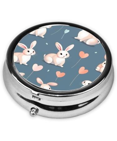 Cute Cartoon Bunny Portable Metal Pill Box | 3-Compartment Mini Organizer for Small Pills | Travel Essential - Buy Online on GoSupps.com