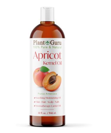 Apricot Kernel Oil 32 fl. oz. Cold Pressed 100% Pure Natural Carrier - Skin Face Body And Hair Growth Moisturizer. Great For DIY Cream Lotions and Lip balm.