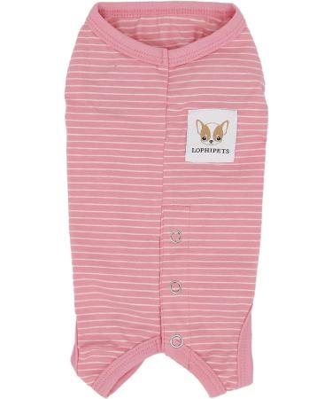 LOPHIPETS Girl Dog Recovery Suit Pajamas - Pink Strips/XXS - Ideal for Small Teacup Dogs, Chihuahuas, Yorkies, and Puppies - Buy Online on GoSupps.com