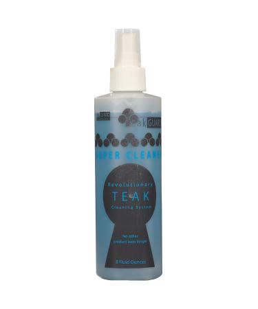 Super Cleaner Pre-Finish Teak Cleaner and Brightener Water-Based No Oil Teak Wood Restorer and Protectant Deep Cleanser for Outdoor & Indoor Wood Furniture 8 oz 8 Fl Oz (Pack of 1)