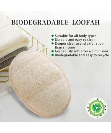 Zenidoo Natural Loofah Exfoliating Body Scrubber - Eco-Friendly Luffa Pads for Shower, Men and Women - Large Size, 2 Pack - Buy Online on GoSupps.com