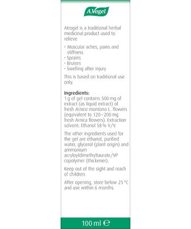 A.Vogel Atrogel | Muscle Aches & Pains | Arnica Gel for Pain Relief | 100ml 100 ml (Pack of 1) - Buy Online on GoSupps.com