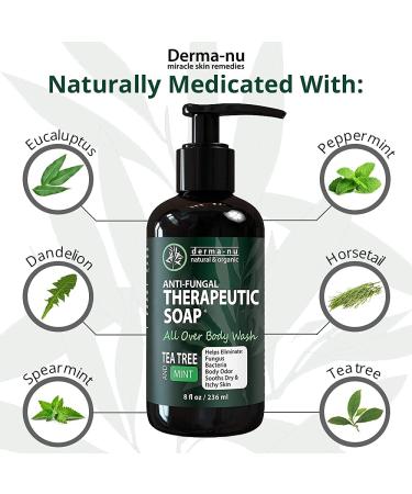 Tea Tree Oil Antifungal Antibacterial Soap & Body Wash - Natural Treatment for Jock Itch, Athlete's Foot, Nail Fungus, Eczema & Acne - 8oz - Men & Women - Buy Online on GoSupps.com
