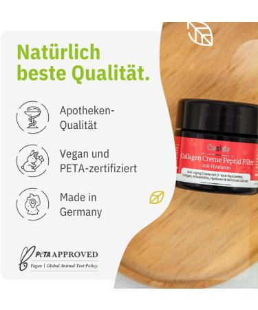 Casida - Collagen Peptide Filler Cream with Hyaluronic Acid - moisturizer with anti-aging peptide Hyaluronic Acid Syn-Ake and Hookah Extract - drugstore quality - 50ml - Buy Online on GoSupps.com