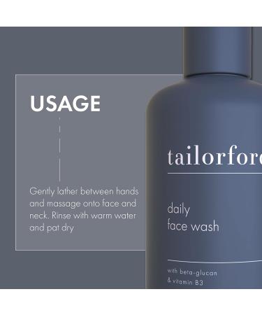 Tailorford Hydrating Gel Face Wash with Niacinamide and Beta Glucan - Fragrance-Free, All Skin Types - 8.0 Fl Oz - Buy Online on GoSupps.com